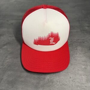 Louisville‎ Cardinals SnapBack Hat Red White Trucker Mesh Nylon Cap State Flag